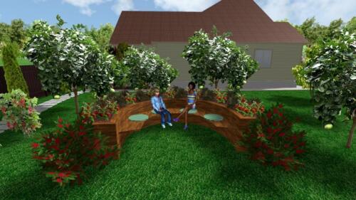 Клубничная скамейка в RealTime LandscapeDesign
